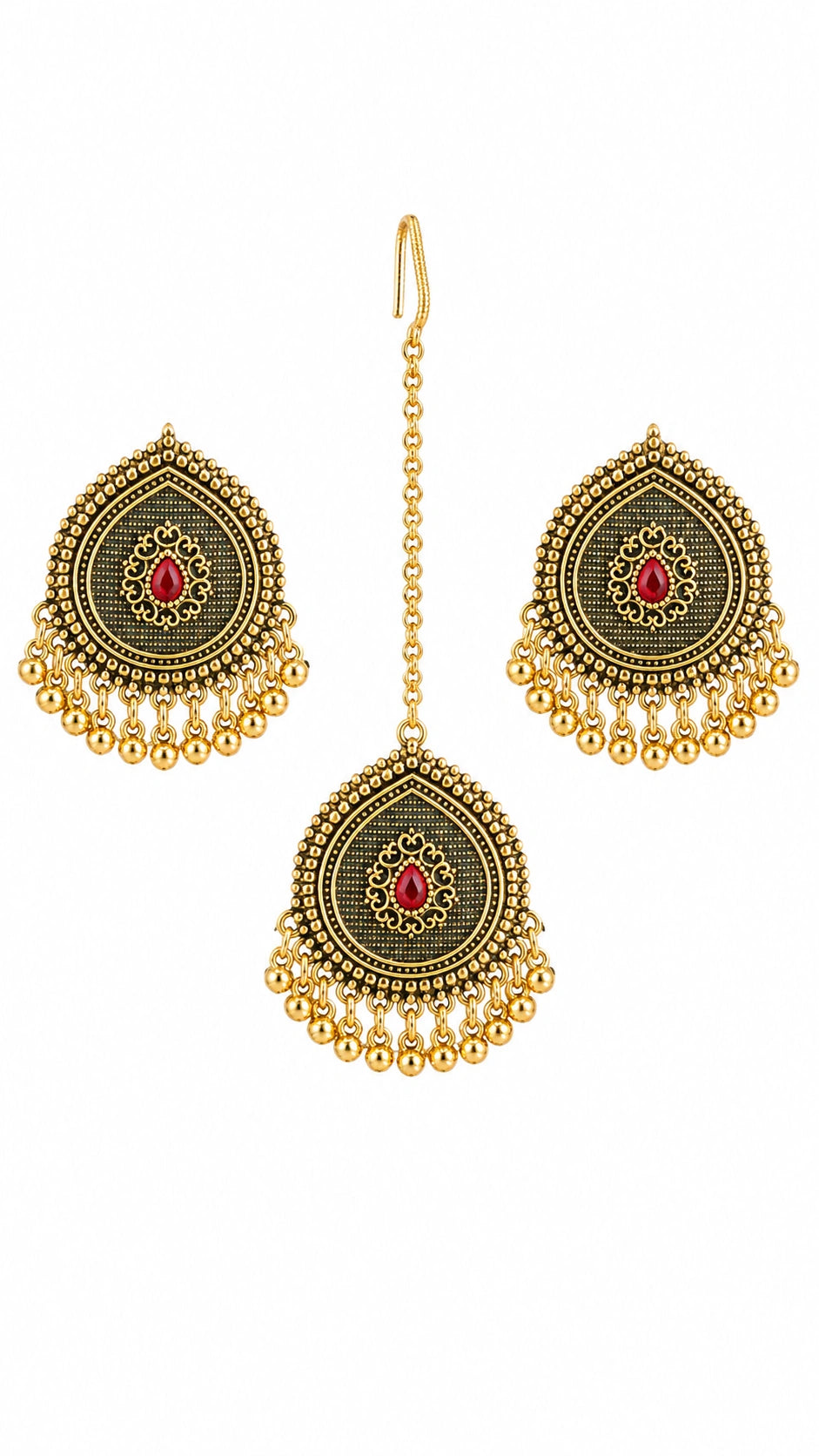 Royal Crimson Teardrop Jewelry Set