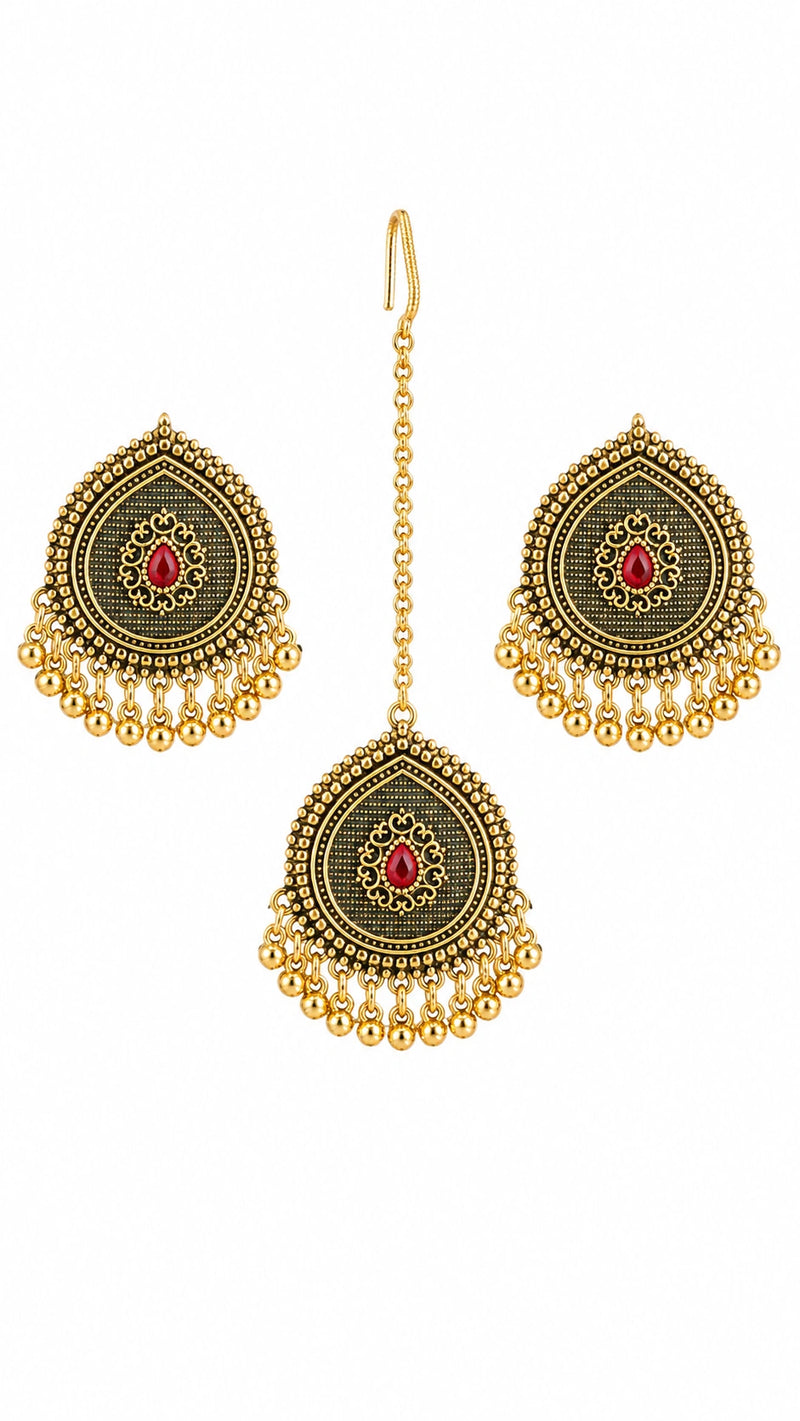 Royal Crimson Teardrop Jewelry Set