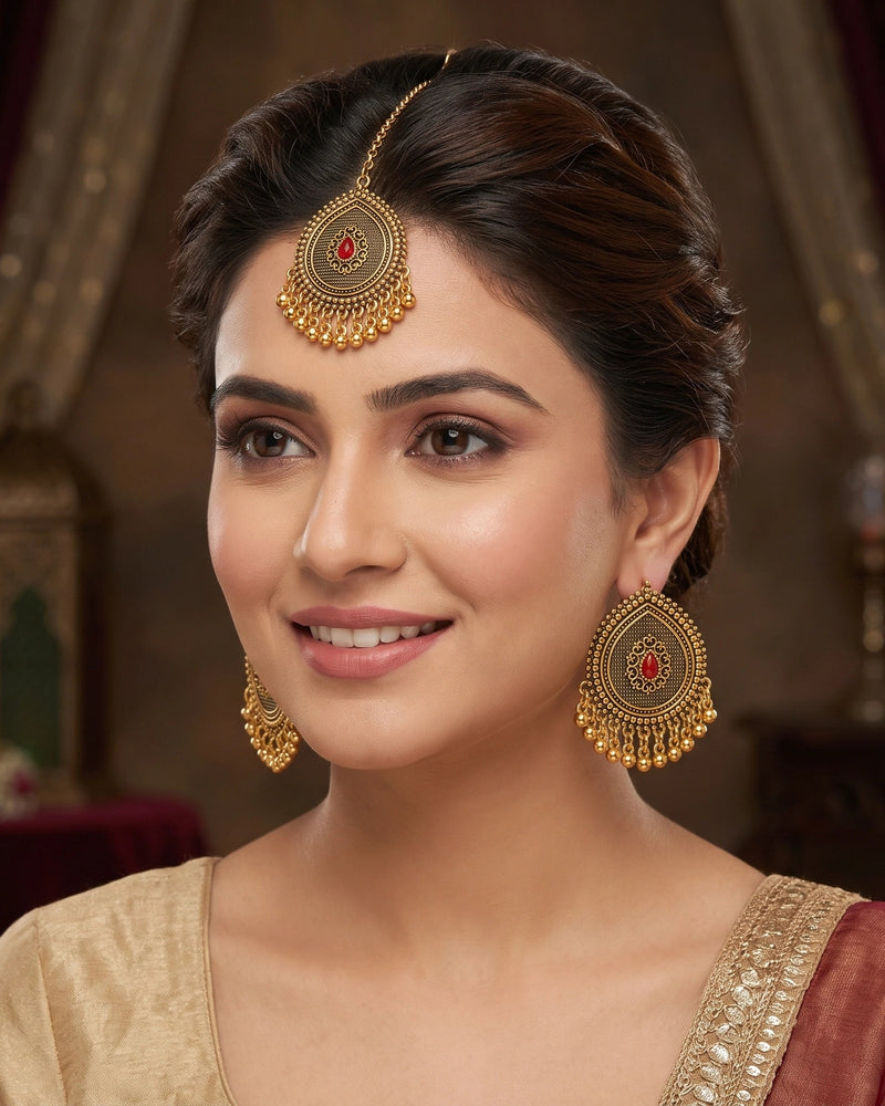 Royal Crimson Teardrop Jewelry Set
